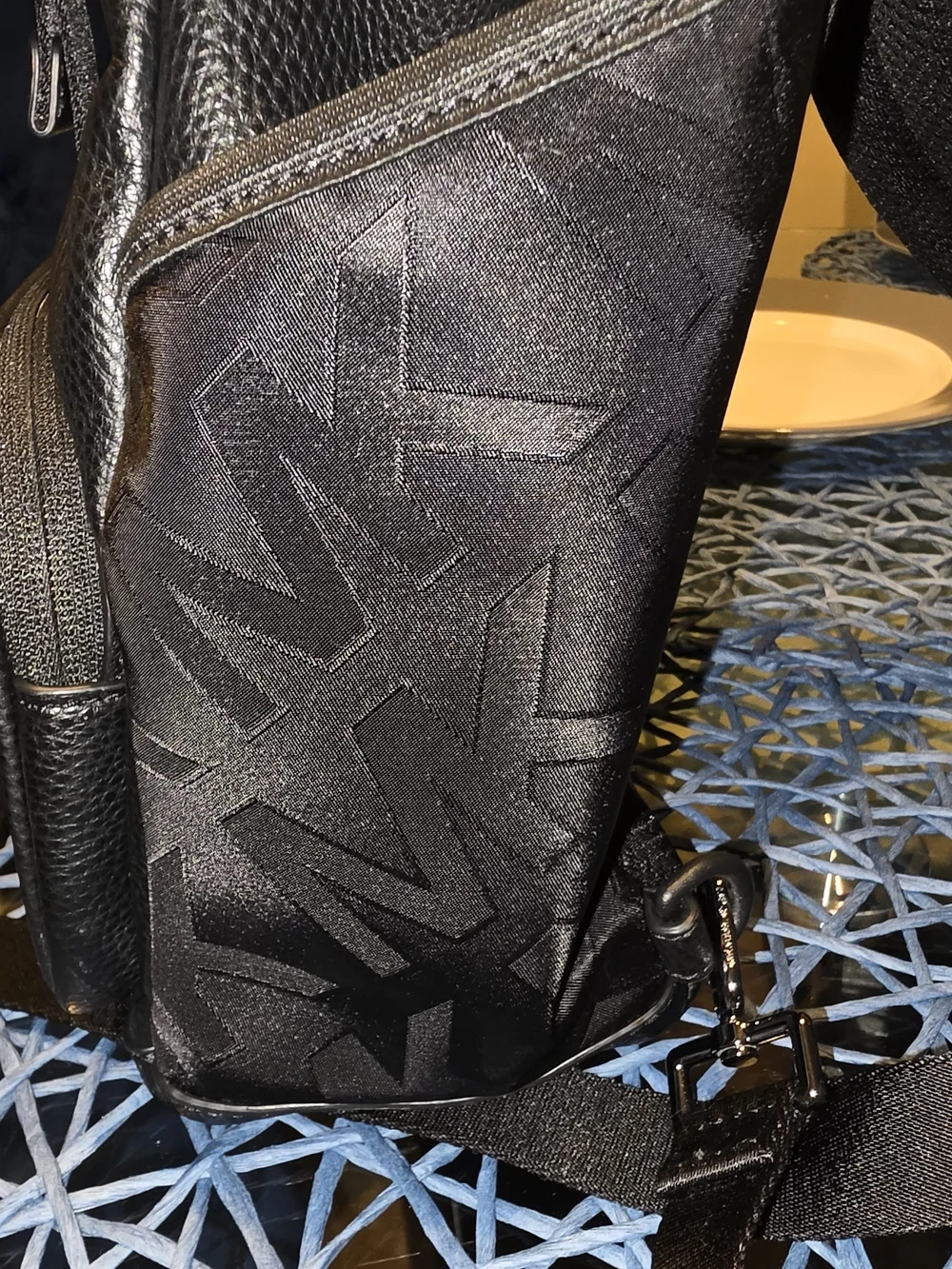Michael Kors Black Logo Backpack with Raised MK Emblem
